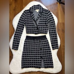 Jessica Simpson Checkered Black and Gray Skirt Set